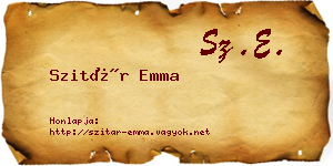 Szitár Emma névjegykártya